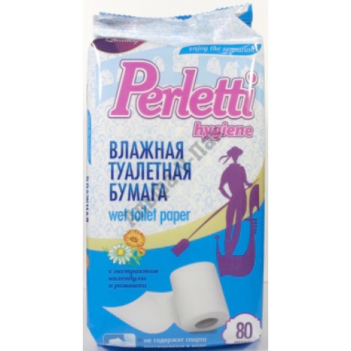 Влажная туалетная бумага Perletti